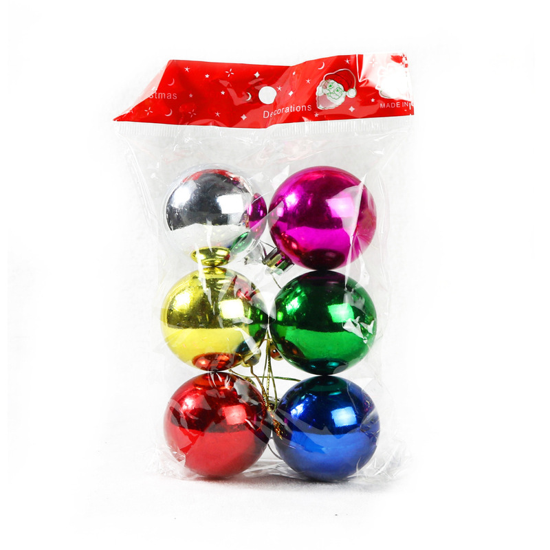 クリスマス装飾品メッキ光沢プラスチックボールクリスマスツリー装飾ストラップopp袋入りクリスマスボール卸売り|undefined