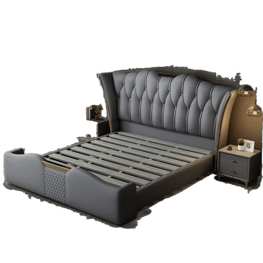 Italian Light Luxury Master Bedroom Queen Bed 2m Twin Bed New Style Simple 1.5m Storage Wedding Bed Trade Factory Direct Supply Wholesale