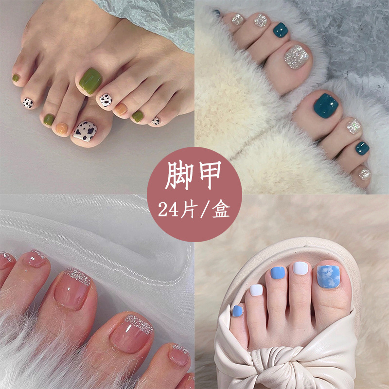 Spring and summer foot nail nail stickers summer toenail patch wear nail fake nails
