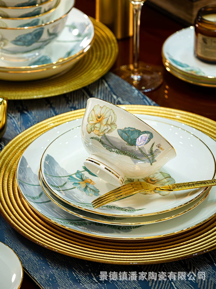 Tableware, set, 2023, Chinese style, light luxury style, high-quality style