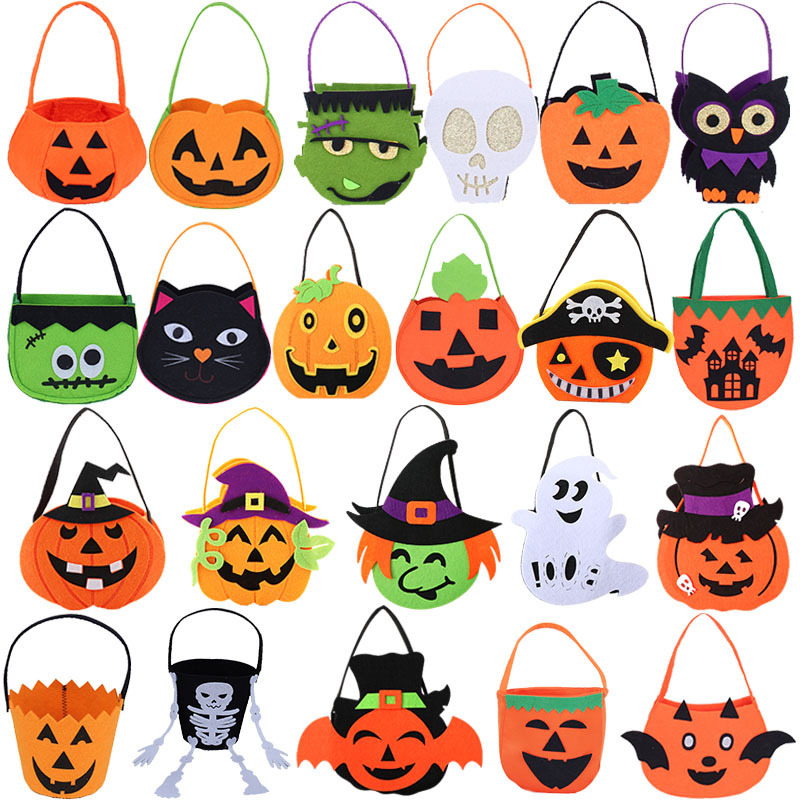 Halloween Ghost Festival Decoration Pumpkin Bag Handbag Candy Bag Pumpkin Bag Spider Bat Bag Gift Bag