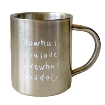 Corea del Sur ins estilo nicho 304 Acero inoxidable taza simple inglés carta café acampar al aire libre de agua