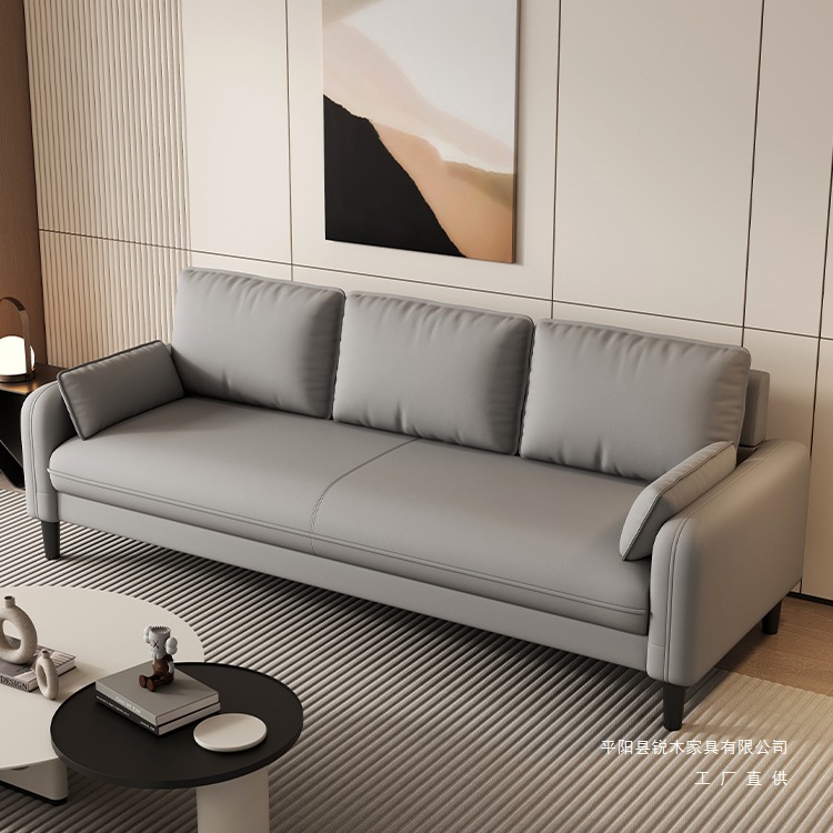 Small Apartment Reception Sofa Eco-Friendly Cowhide Living Room Apartment Rental Office Seating Area Double Small Sofa Without