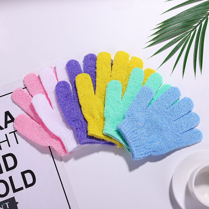 Double-sided household daily necessities bath gloves, five-finger bath utensils, hotel bath towels, nylon gloves