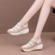 genuine goods Genuine Leather Sandals Women's 2024 Summer New Style Women's Shoes Platform Bottom Color-matching Sandals with Buckle for Women