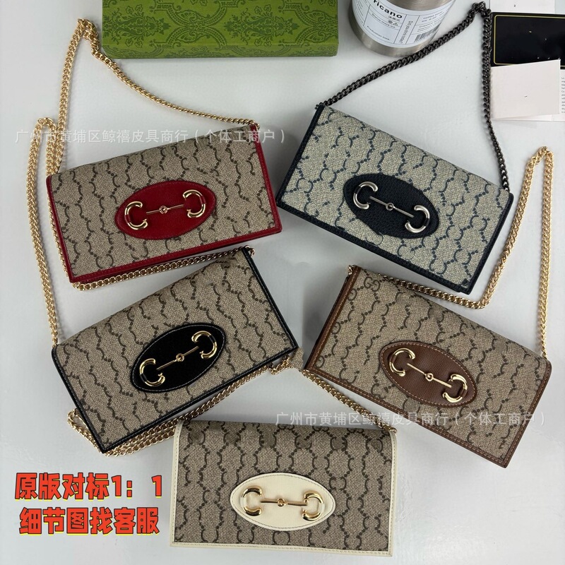 Cross-Border Gg Shoulder Chain Bag 1955 Series Wallet Crossbody Suit Bag Mini Clutch Bag Presbyopic Long Wallet