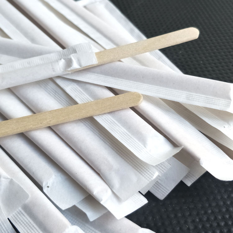 Paquete independiente de batida de café batida desechable 14cm / 19cm madera batida de café 100 500