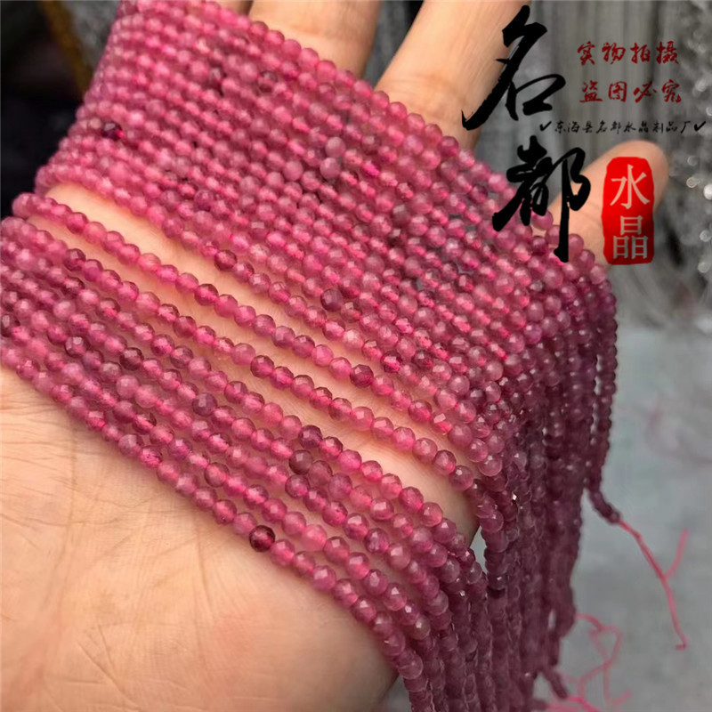 名都水晶天然紅碧璽サッカー面彫刻面カット面散珠DIYアクセサリー部品半製品卸売り|undefined
