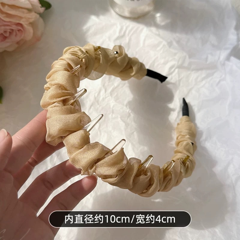 # 162 coffee color pleated wavy hairband