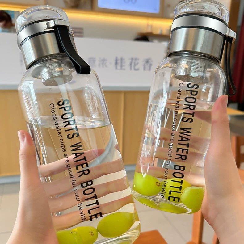 Большая кружка для воды из высокоборосиликатного стекла, вместительный чайник-баррель, чайная кружка с разделением воды и чая