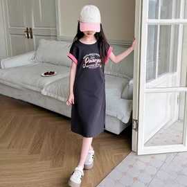 女童夏装连衣裙2025新款网红儿童长裙夏天T恤裙夏季女孩洋气裙子