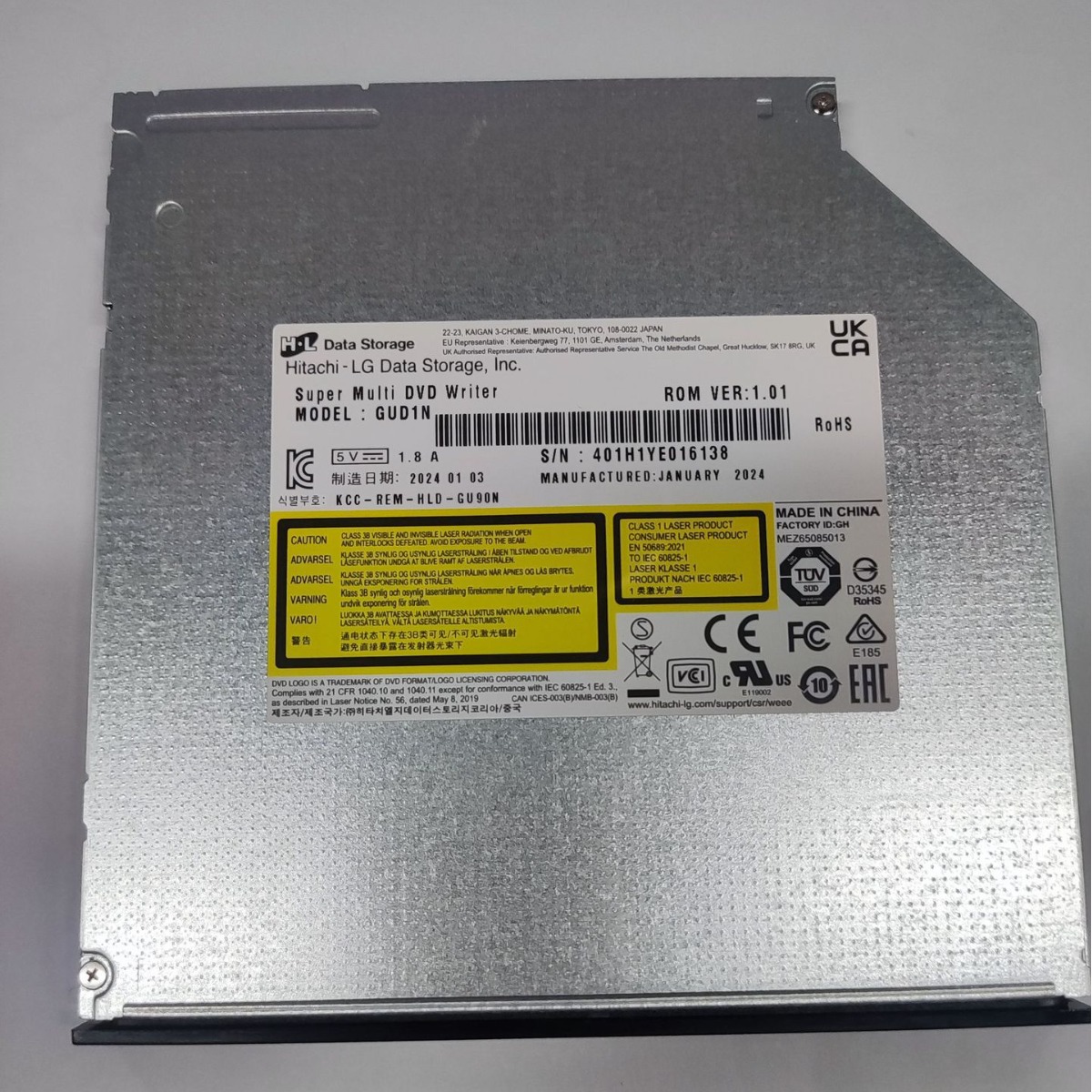 Unidad óptica externa delgada al por mayor, núcleo de unidad óptica de protocolo SATA con puerto serie de 9,5mm/12,7mm