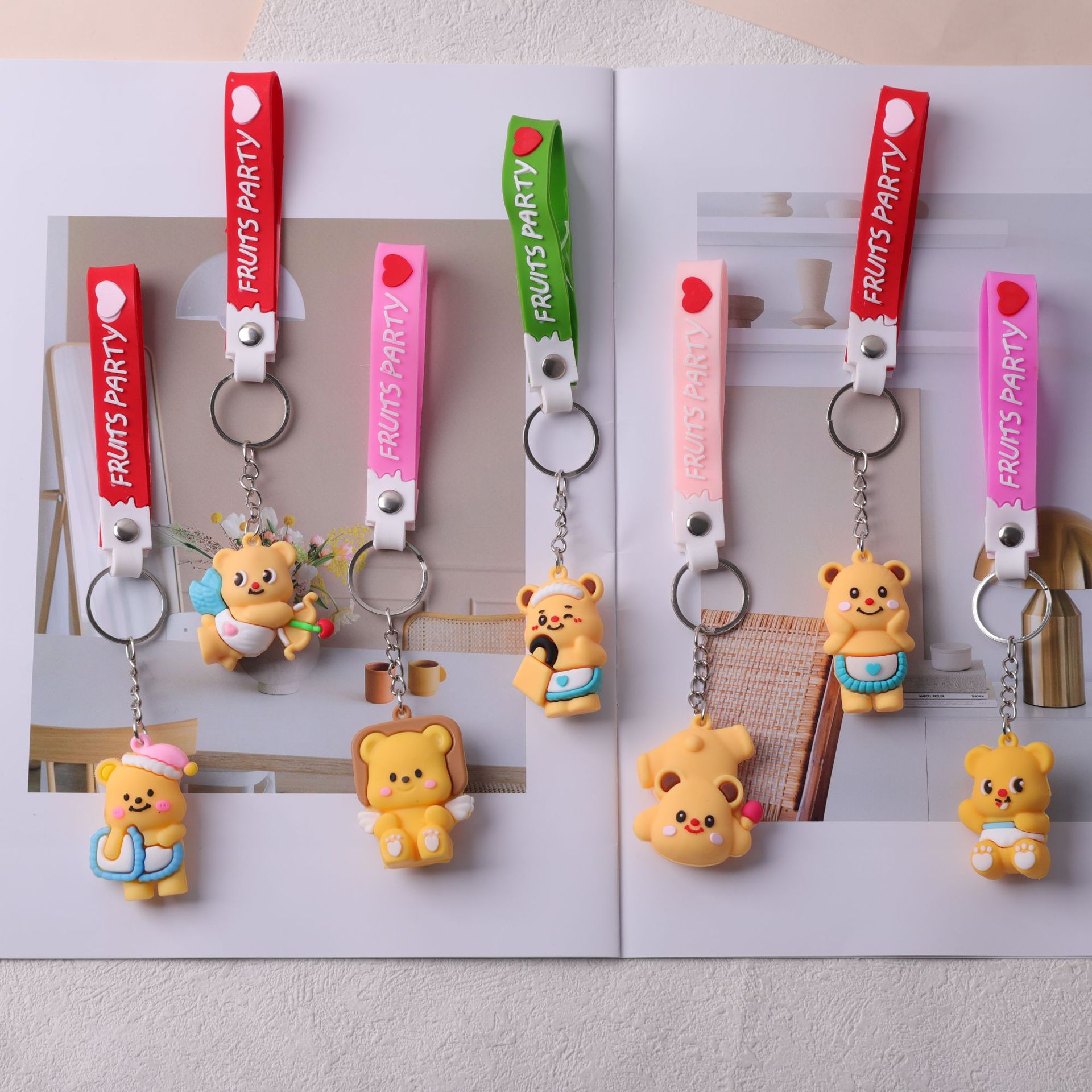 Butterbear tailandés lindo pareja muñeca bolsas creativas para regalos de colgantes de automóviles