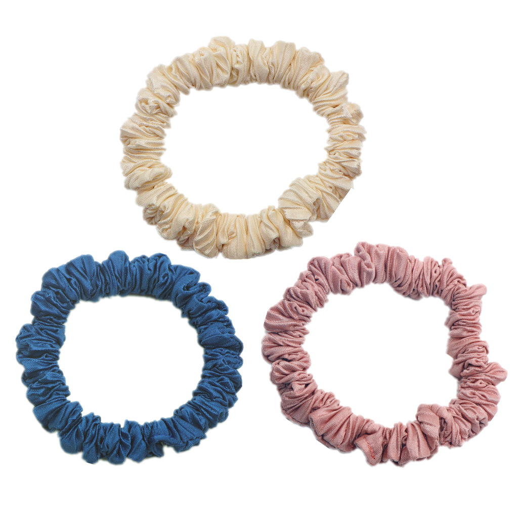 Factory custom slip pleated intestinal ring hair band hair bundle manual sealing small size 1.5cm small intestinal ring elastic head rope