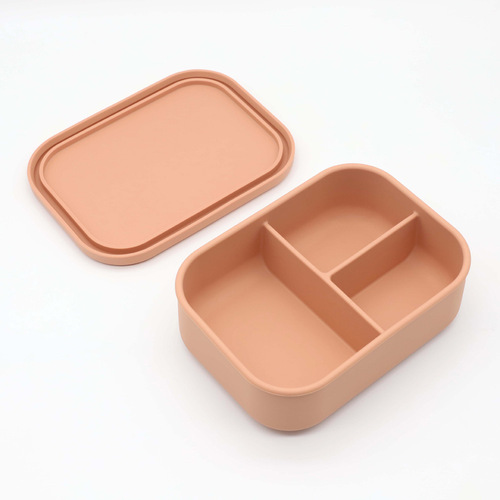 Silicone lunch box, cross-border best-selling, food-grade, microwave heating, divided preservation, office bento, airtight storage box