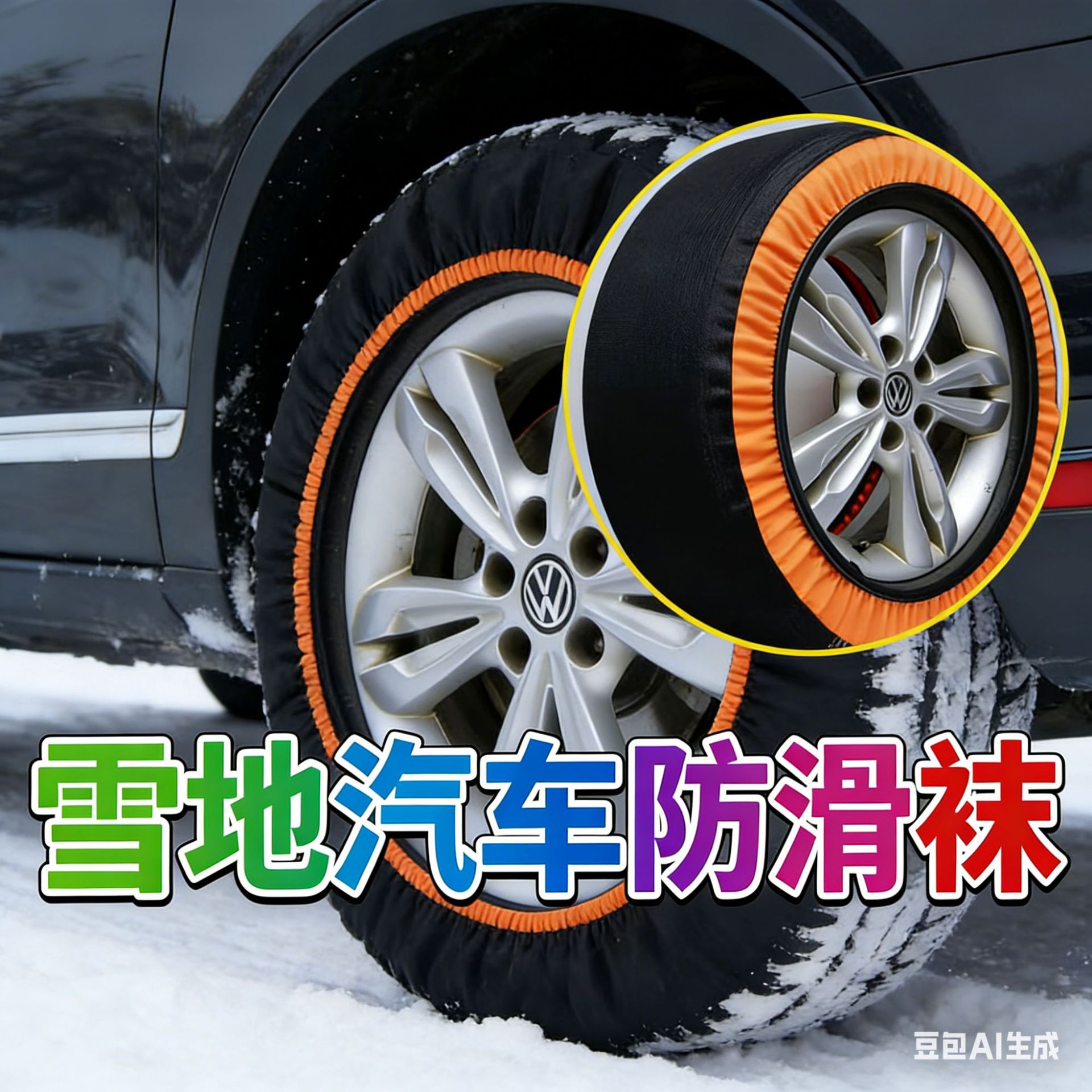 Car Snow Anti-Slip Tire Cover, Anti-Slip Chain, Car Tire Anti-Slip Cover, Snow Sock