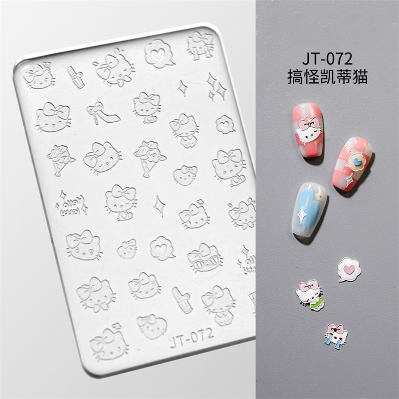 Especial transfronterizo para uñas molde de silicona arco Xingyue dibujos animados gato en relieve cristal epoxi tallado molde joyería