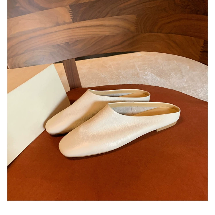 Женские летние тапочки-мюли из овчины, мягкие и удобные, легко надевать, модель «виноградная мама ленивая би».