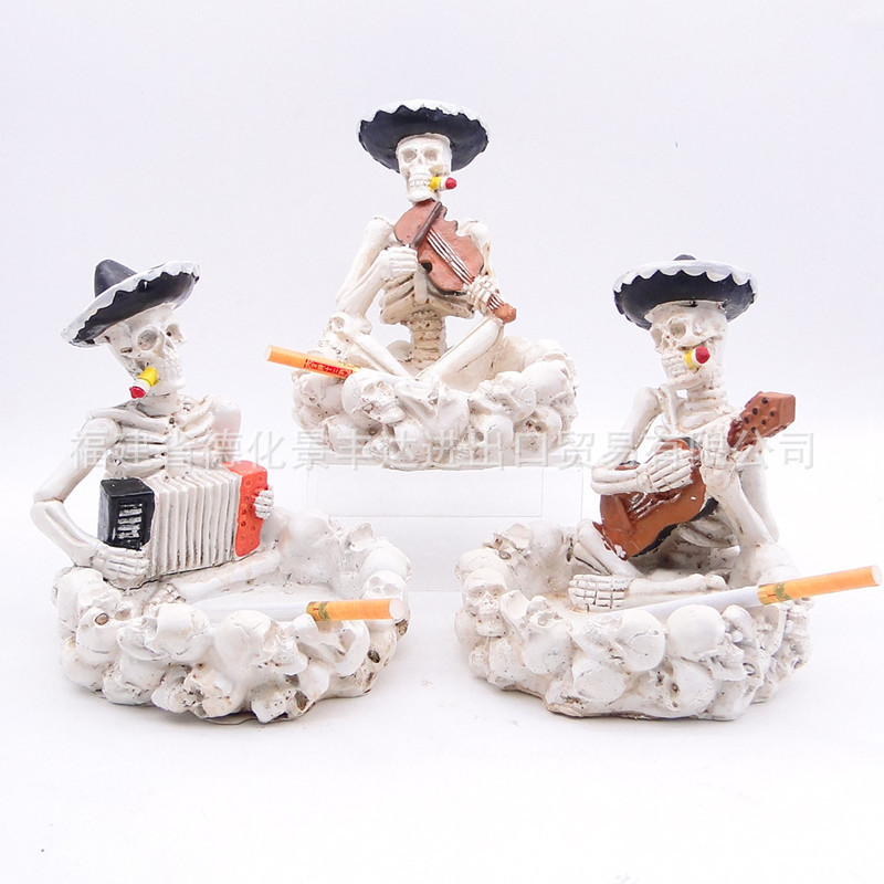 Cenicero de calavera de resina transfronteriza, regalo de cráneo personalizado, regalo de novio del día del padre, accesorios de Halloween