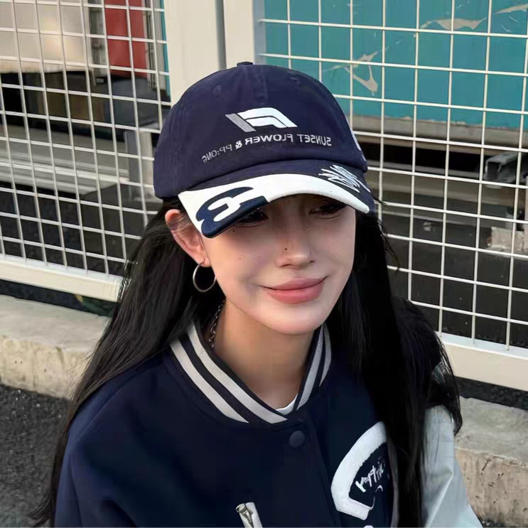 2025新款美式潮牌小众设计棒球帽女夏季大头围字母刺绣鸭舌帽子男|undefined