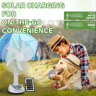 Cross-Border Popular Private Model Southeast Asia and Africa Shaking Head Fan Solar Electric Fan Can Be Used to Discharge Electricity