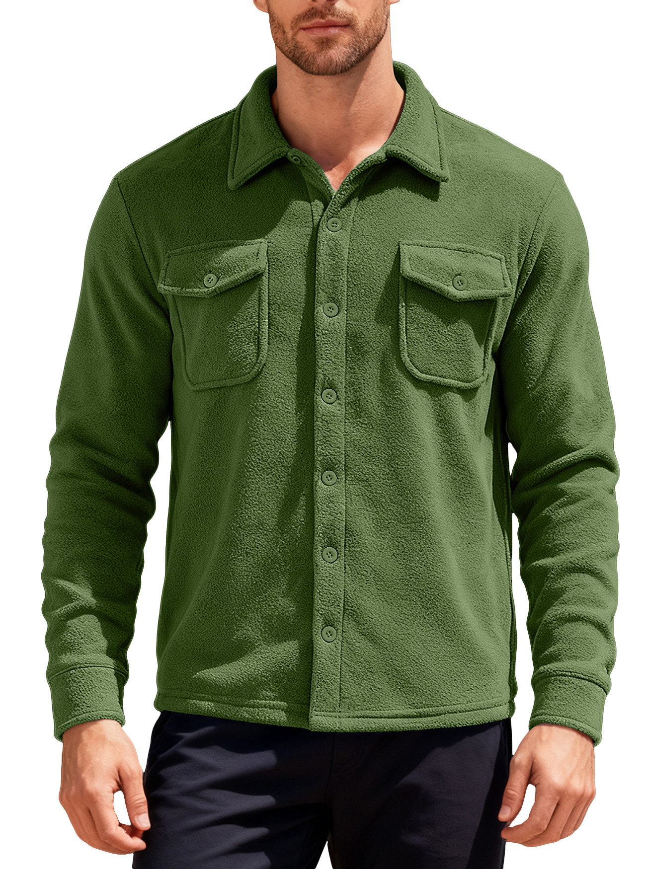 Nuevo estilo europeo y americano transfronterizo pesado para hombres con herramientas de terciopelo al aire libre chaqueta de solapa casual abrigo cálido suelto