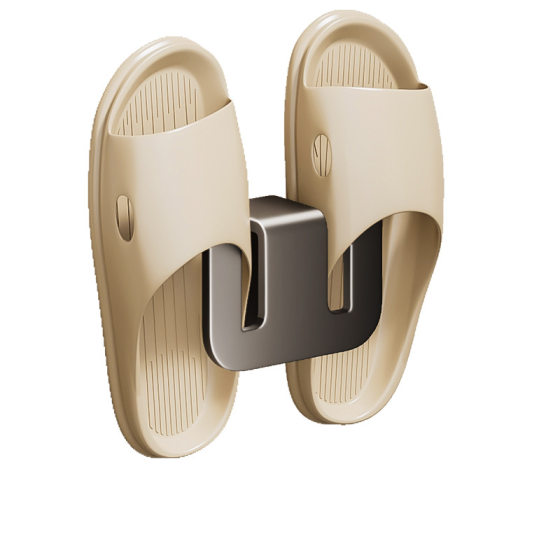 Bathroom Gun Grey Slipper Rack Space Aluminum Wall Hanging Punch-free Slippers Draining Rack Bathroom Shoes Storage Rack