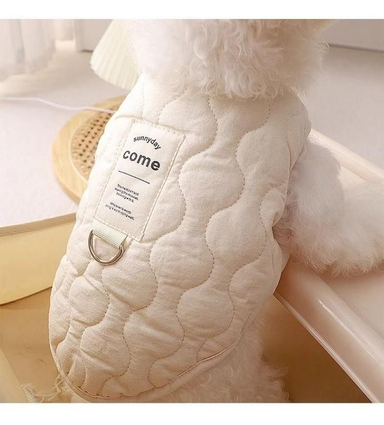 Colete acolchoado para cão roupa de inverno quente com trela_voghion.com