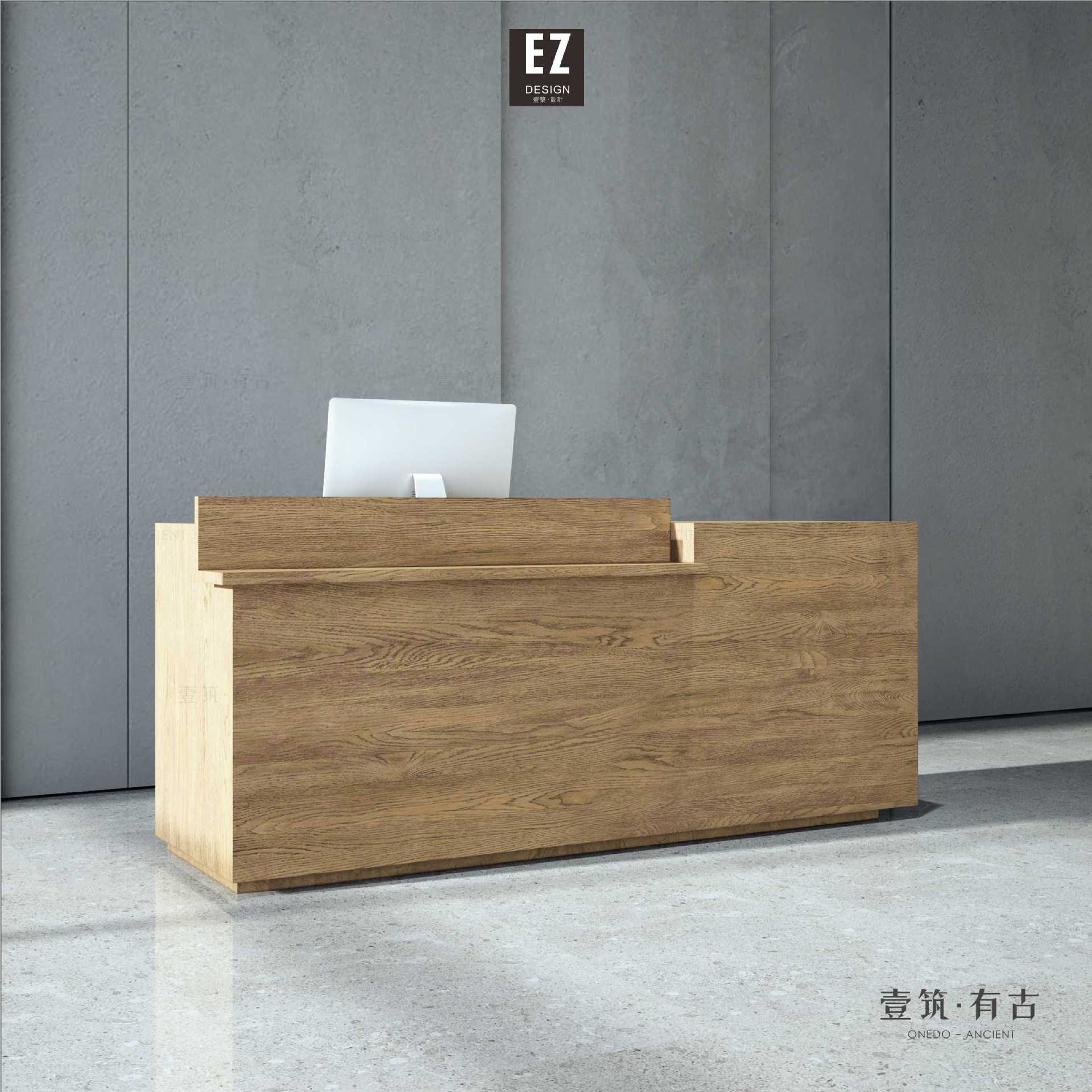 饭店餐厅餐馆吧台收银台创意受理台中式店铺小型时尚木纹引导台