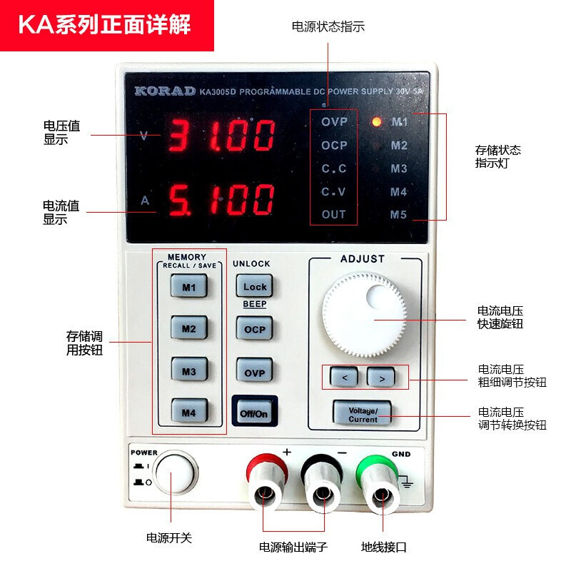 公式本物の Coruiyuan KA3003D リニア DC 安定化電源 KA3005D/S 高精度調整可能な電源|undefined