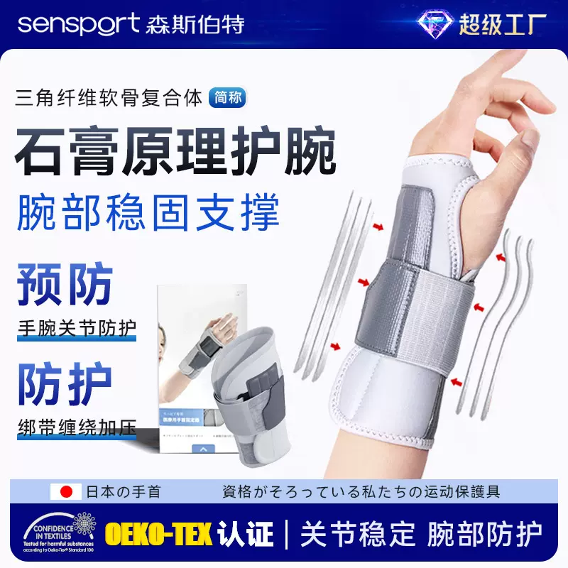 护腕钢板支撑稳固手腕关节保护套健身腕托腱鞘仿石膏夹板绑带护腕