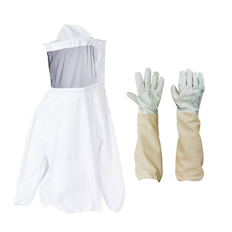 Anti-bee suit spot wholesale beekeeping suit hooded bust jacket top honey protective clothing sheepskin hand