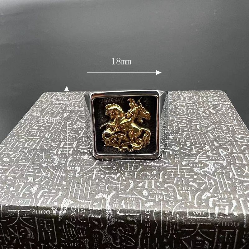 18g Weight Rings Classification 1 Piece Quantity Baroque Style Human Animal Dragon Stainless Steel Asymmetrical Plating Men's Rings