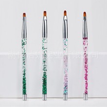 洁妮跨境美甲笔液体散粉流沙杆圆头水晶笔圆形光疗笔圆头美甲刷