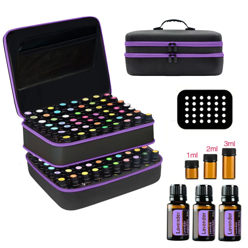 Large-capacity double-layer essential oil storage box, can store 136 bottles of essential oil, hard shell firmly protects the storage