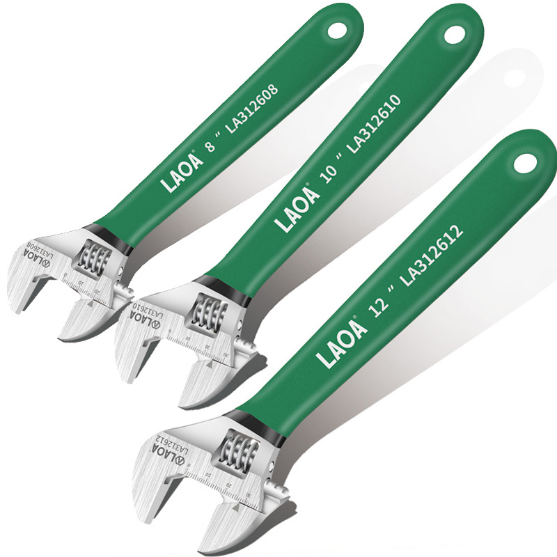 老A  包胶活动扳手12寸沾塑柄活扳手LA312608活络扳手活口扳子