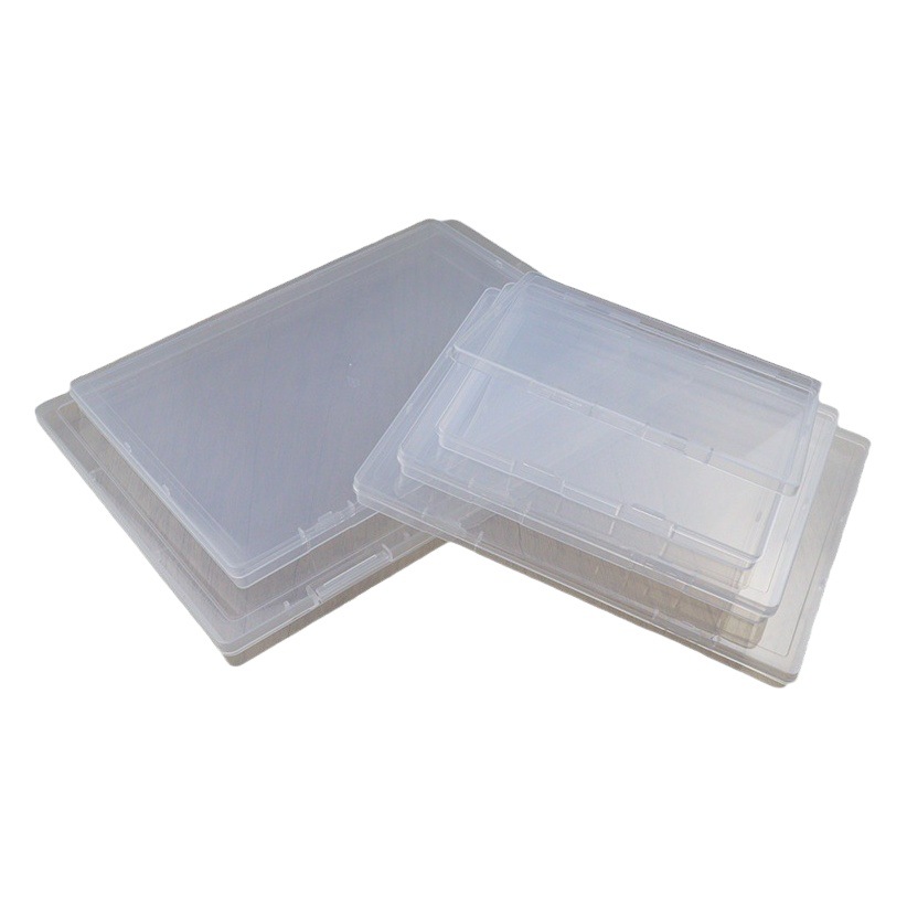 Rectangular plastic box pp transparent box square packaging plastic box flip large storage flat box cross-border 1.7cm