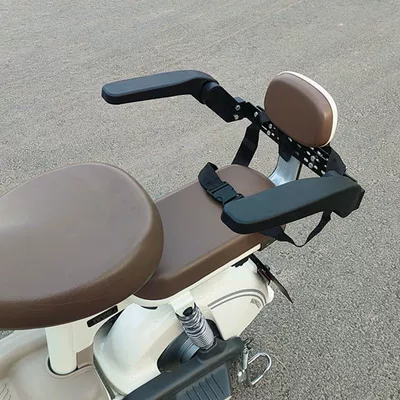 Suitable for Electric Vehicles, Rear-Mounted Child Seat Railings, Electric Scooter Safety Seats, Child Seats, Baby Folding Guardrails (Electric car child seat) - black-thickened-anti-fall-and-waterproof-fence-with-safety-belt-tool