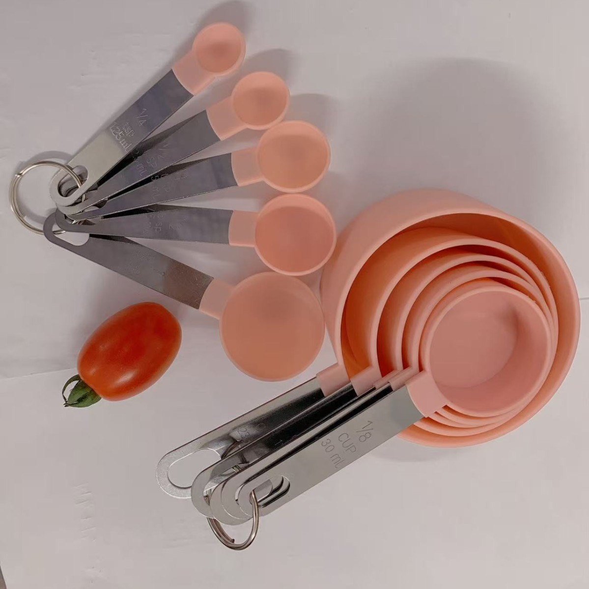 계량컵 계량스푼 10종 세트 핑크(소가죽 상자)