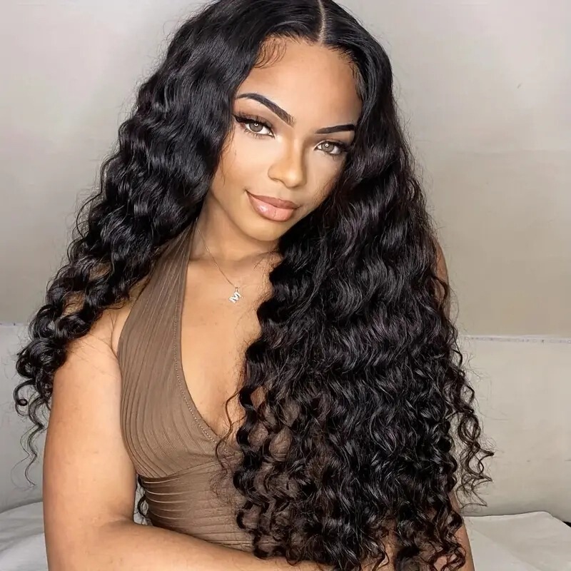 Cross-Border Export Wig European and American Fashion Front Lace Water Ripple Small Curly Hair African Hot-Selling Front Lace Headgear Cross-Border Export Wig European and American Fashion Front Lace Water Ripple Small Curly Hair African Hot-Selling Front Lace Headgear