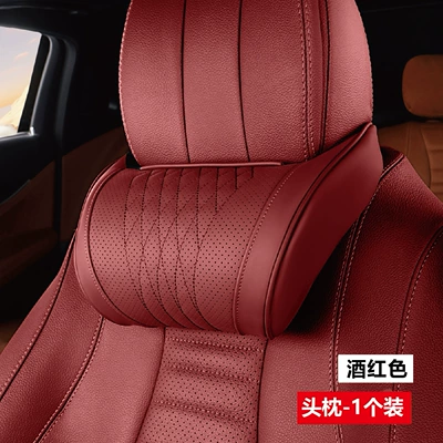 Car pillow, neck support pillow, perforated Headrest - memory-foam-burgundy-memory-foam-headrest-1-piece