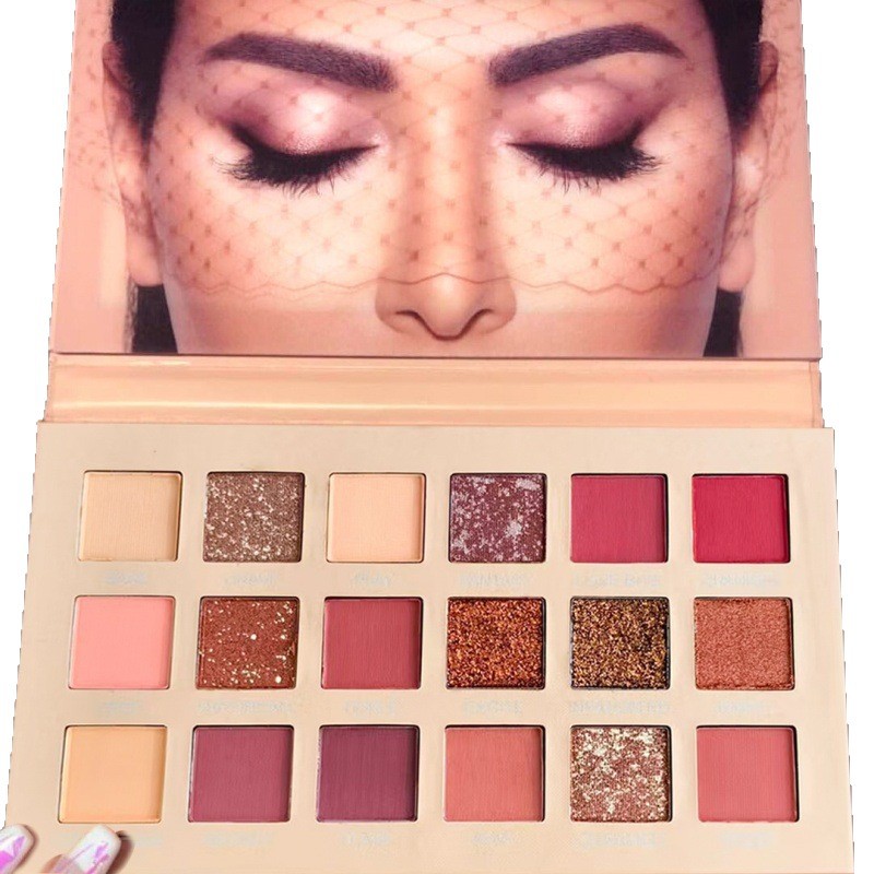 HUDAPRO Desert Rose Eye Shadow Plate Red Inns Hot Beauty Beauty Cenicienta Mat Pearl 18 Color Eye Shadow Color