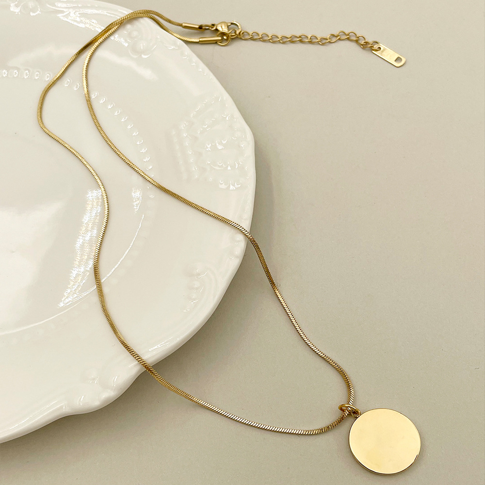 Fashion Devilu0027S Eye Stainless Steel Titanium Steel Inlay Zircon Pendant Necklace 1 Piece