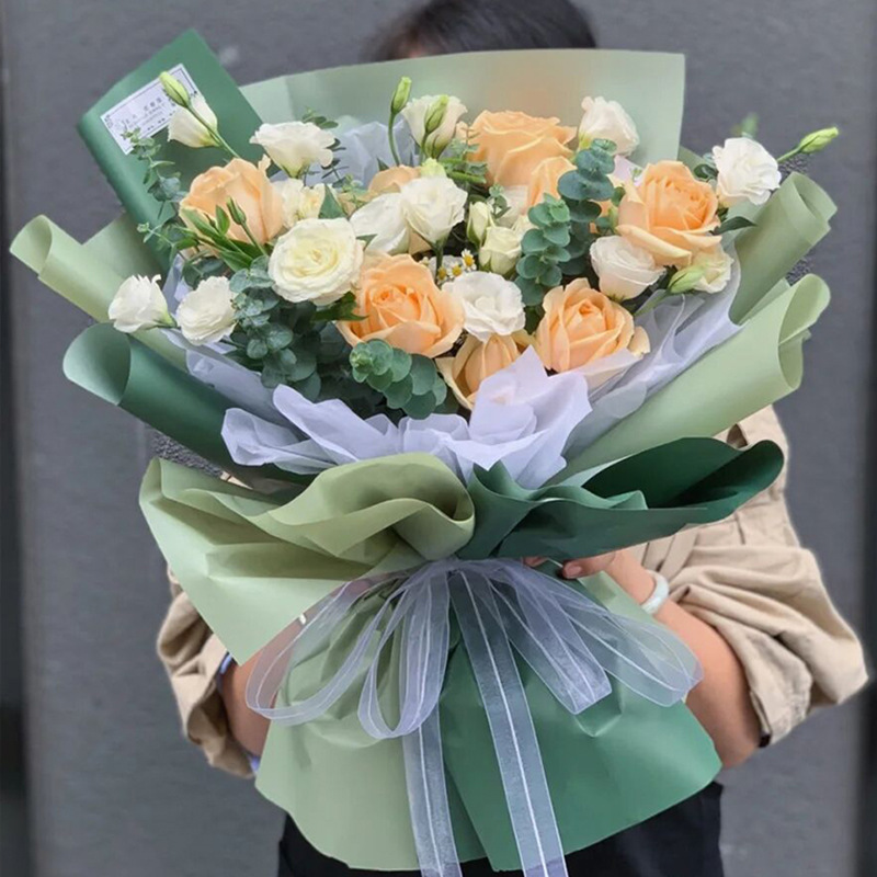 Papel de Regalo de Flores de Papel Ouya de Dos Colores, Material Plástico Impermeable, Papel de Envolver Ramos de Flores, Estilo Coreano, Primer Amor, Papel de Color Puro Especial