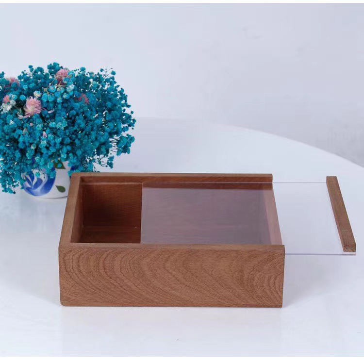 沙比利木盒抽拉首饰盒复古茶叶包装盒实木伴手礼盒木质糖果盒