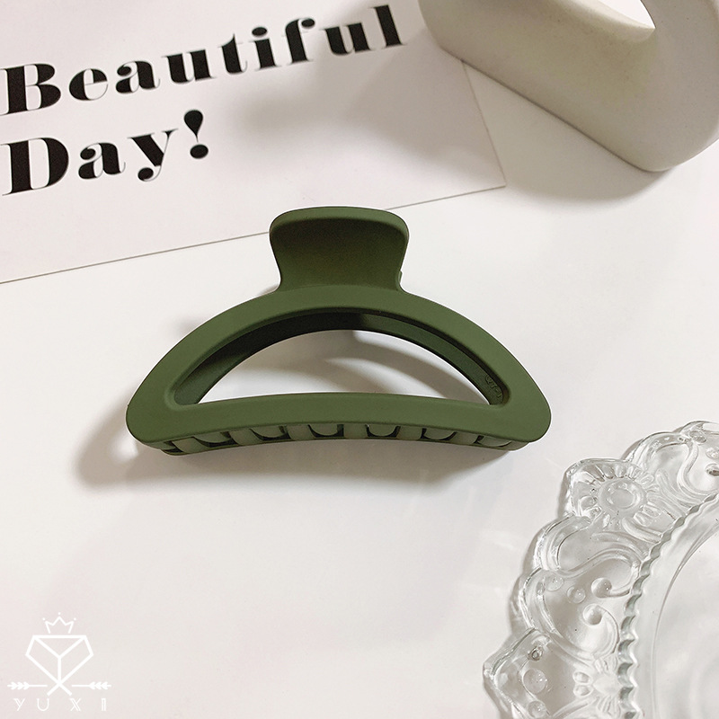 Estilo coreano nueva pinza de pelo curvada de tamaño medio agarre de pelo ámbar updo clip de pelo temperamento cabeza trasera cola de caballo clip tocado