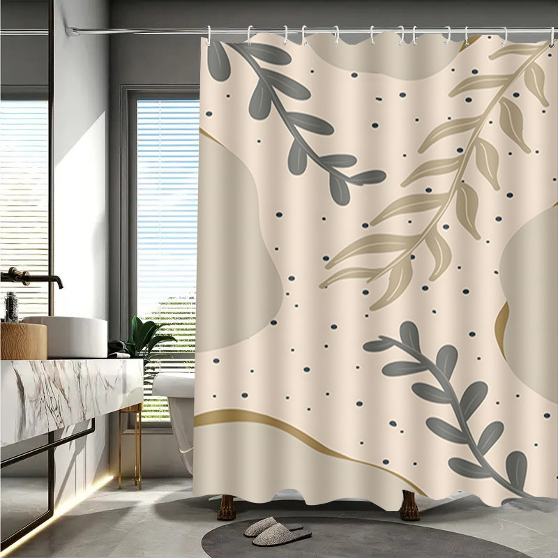 Cross-Border Supply Shower Curtain 3D Digital Printing Polyester Waterproof and Mildew-Proof Shower Curtain Bathroom Bathroom Shower Curtain
