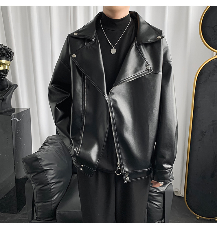Herren Lederjacke Für Herbst Und Winter Im Bikerstil_voghion.com