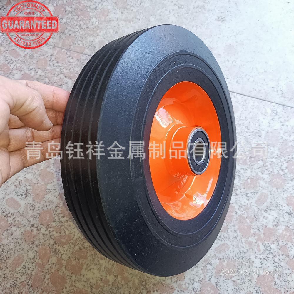 10X2.5寸户外车轮实心橡胶单轮载重80公斤适用各种手推车 LEO