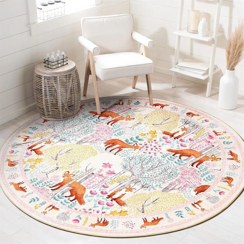 Retro Ethnic Style Floor Mats for Home Entrance, Stain-Resistant and Easy-To-Clean Door Mats, Living Room Wear-Resistant Foot Mats, Coffee Table Bottom Mats